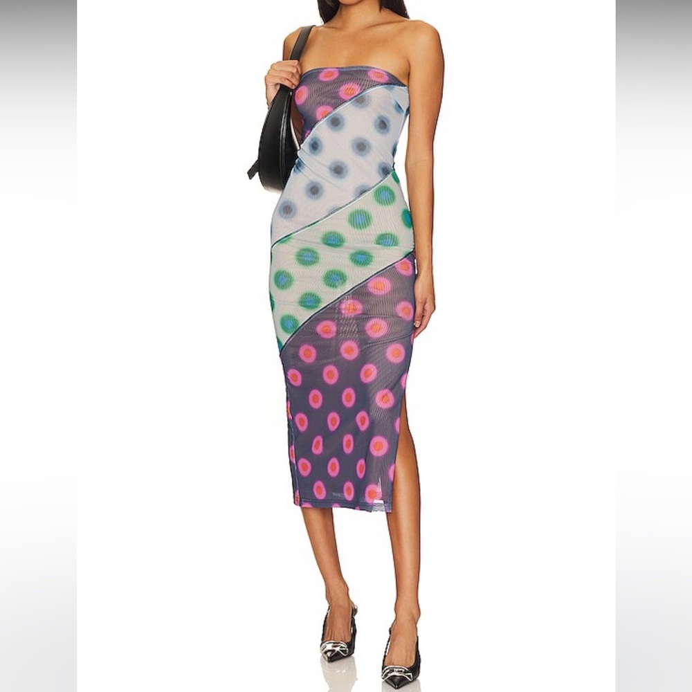 MIAOU Lila dress in polka dot patchwork